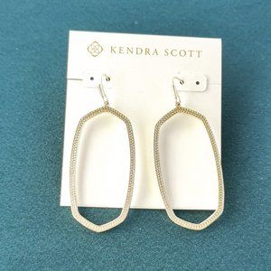 KENDRA SCOTT Danielle Open Frame Gold Statement Earrings NEW